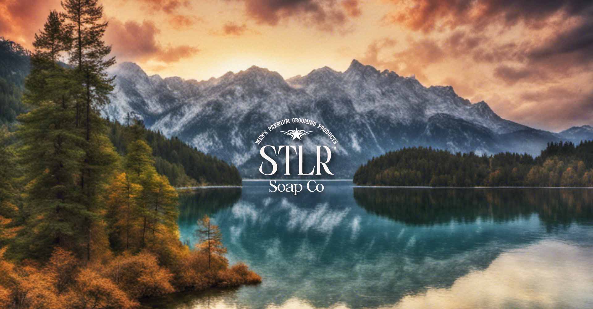 a vibrant nature themed featured image with STLR Soap Co. logo overlayed